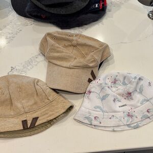 Kangol Beige and White Floral Hats